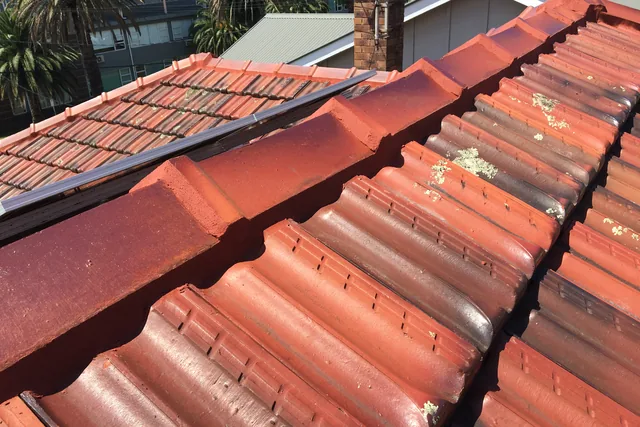 Restored terracotta ridge line with new ridge capping.